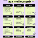Vue d'ensemble d'un calendrier d'achat pour 2023 avec des dates marquées pour des promotions