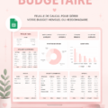 Modèle de budget Google Sheets mignon affichant des graphiques colorés.