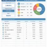 Femme examinant un tableau de budget de voyage avec enthousiasme.