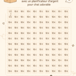 Une main tenant un planificateur d'épargne avec un chat mignon en arrière-plan.