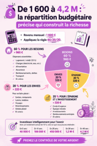 Femme consultante sur un ordinateur pour gérer son budget et construire sa richesse.
