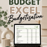 Modèle de budget Excel affichant des colonnes de dépenses et de revenus.