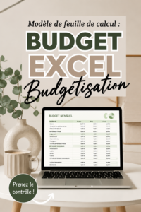 Modèle de budget Excel affichant des colonnes de dépenses et de revenus.