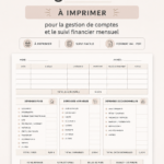 Modèle de budget mensuel à imprimer, design simple et pratique.