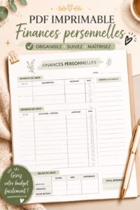 PDF imprimables pour la gestion des finances personnelles