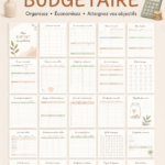 Planificateur de budget gratuit à imprimer avec des sections pour les dépenses et les économies.