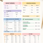 Un planner de budget familial ouvert sur une table, avec des stylos colorés pour une organisation pratique.