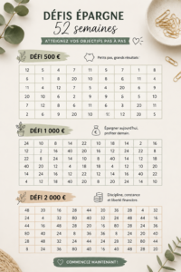 Image d'un carnet de suivi d'épargne sur une table, représentant la gestion financière simple et pratique.