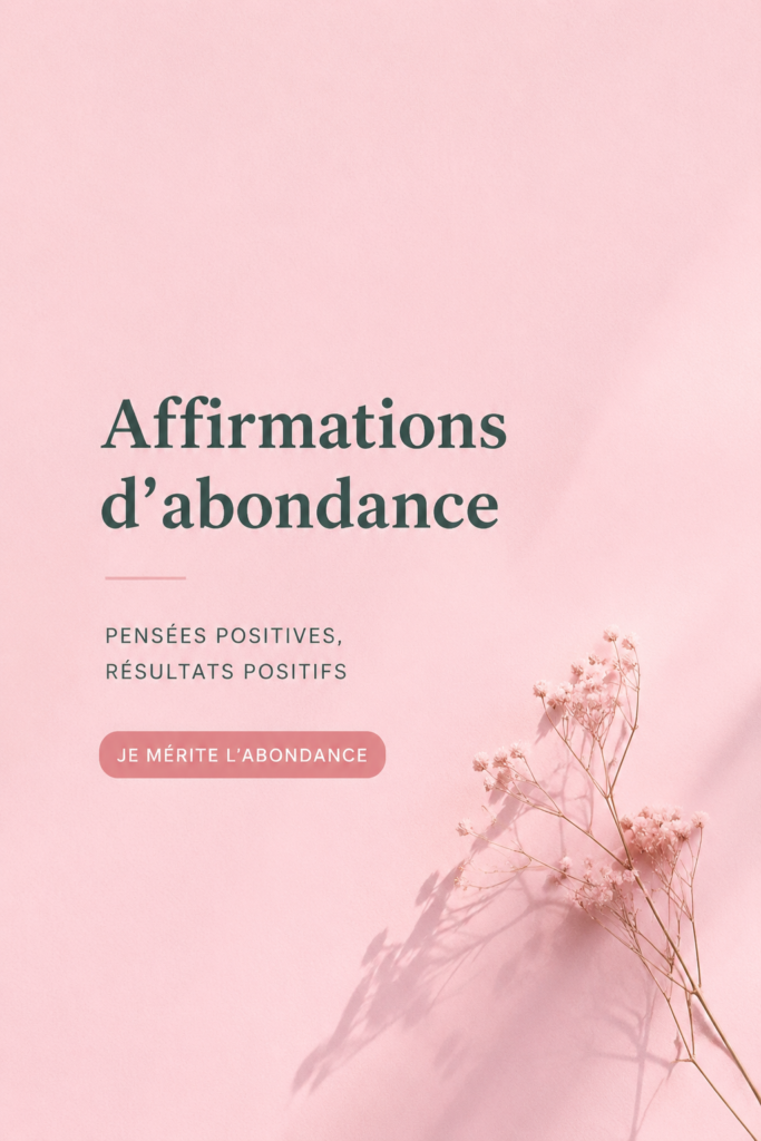 Une illustration inspirante sur les affirmations d'abondance avec des couleurs apaisantes.