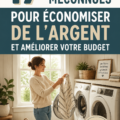 Femme souriante examinant son budget avec des outils financiers sur la table, représentant une gestion efficace des finances personnelles.