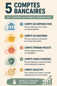5 comptes bancaires pour faciliter votre budget et épargner.