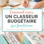 Classeur de budget organisé sur une table avec des fournitures de bureau