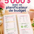 Femme souriante utilisant un planificateur de budget pour gérer ses finances personnelles