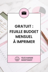 Modèle de feuille de budget mensuel gratuit à imprimer