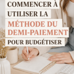 Femme consultant son budget avec la méthode du paiement en deux fois, symbolisant une approche financière pratique et intelligente.
