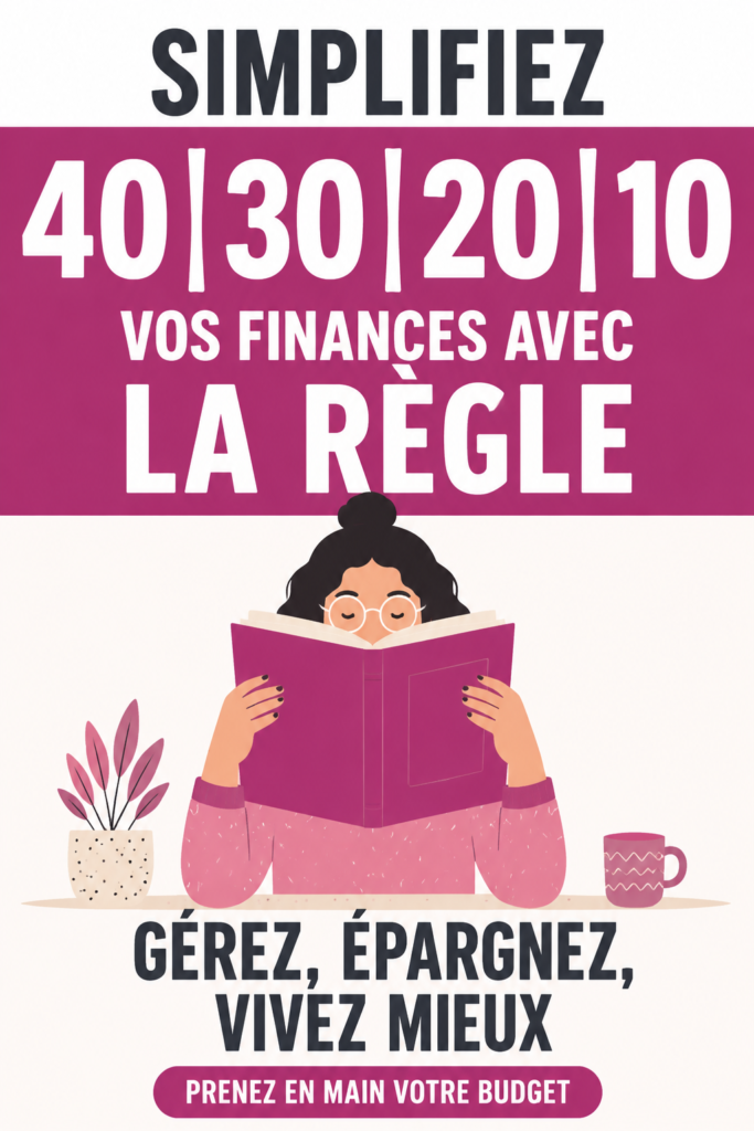 Une femme souriante gère son budget en appliquant la méthode 40-30-20-10.