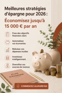 Femme souriante regardant son budget avec un ordinateur et un carnet d'épargne