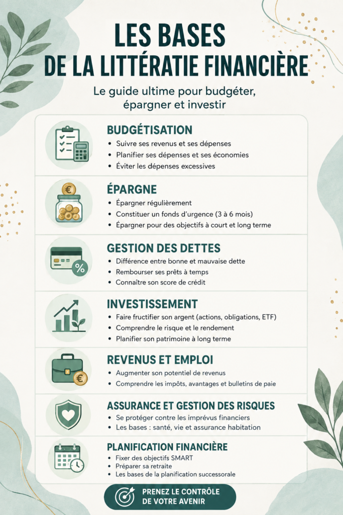 Femme consultant son budget personnel avec des documents financiers et un ordinateur.