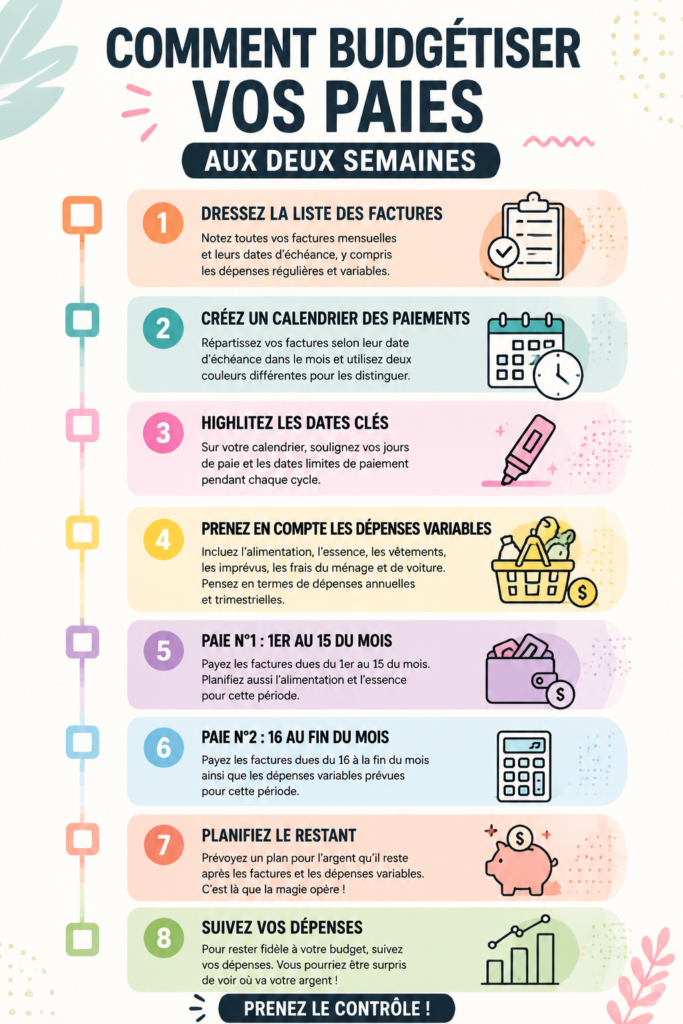 Femme utilisant un ordinateur pour établir son budget avec des paiements bihebdomadaires.