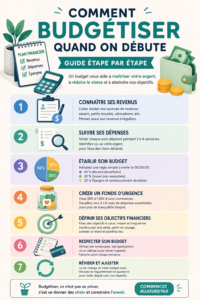 Femme souriante regardant un tableau de budget