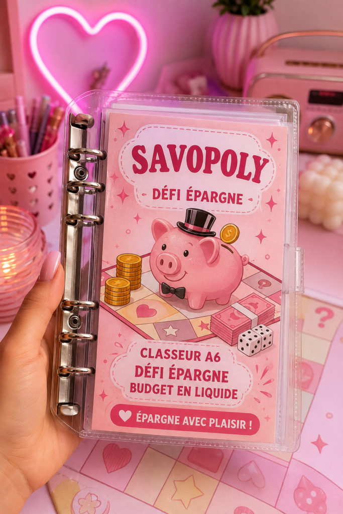 Illustration d'un binder pour le cash stuffing, représentant une méthode pratique de gestion budgétaire.