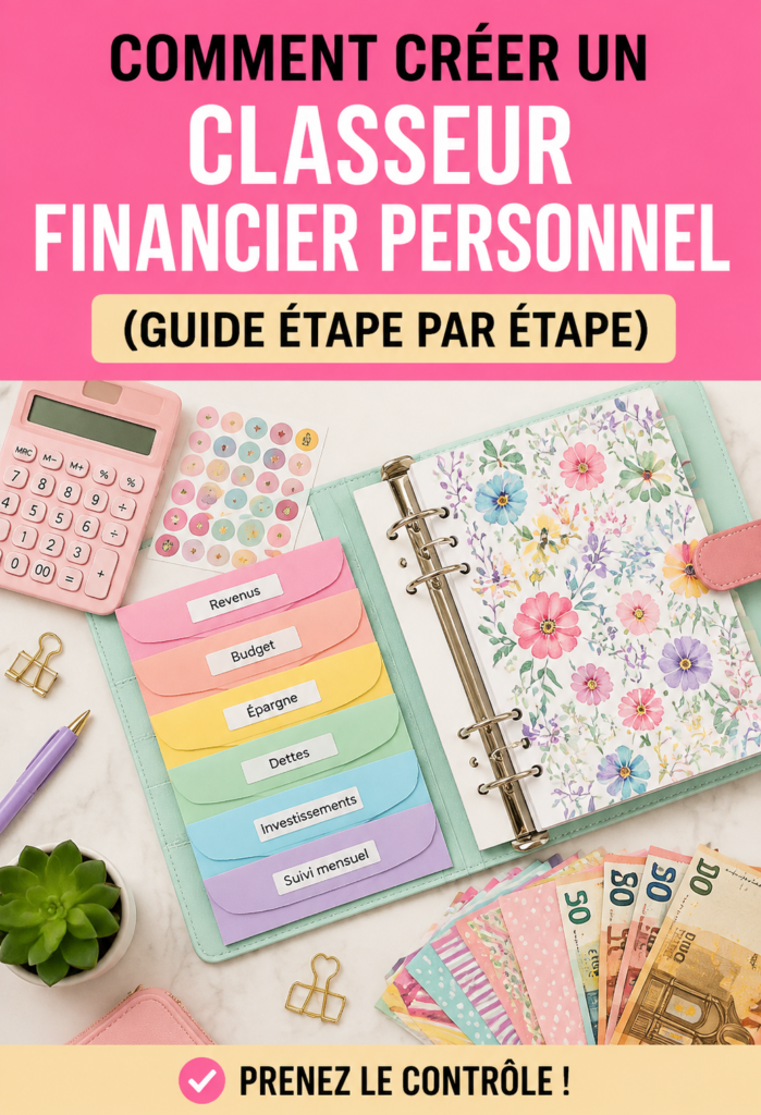Femme utilisant un classeur de finances personnelles pour gérer son budget.
