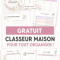 Classeur de gestion maison avec des documents et un stylo sur une table