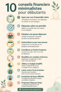 Image illustrant des conseils financiers minimalistes pour les femmes.