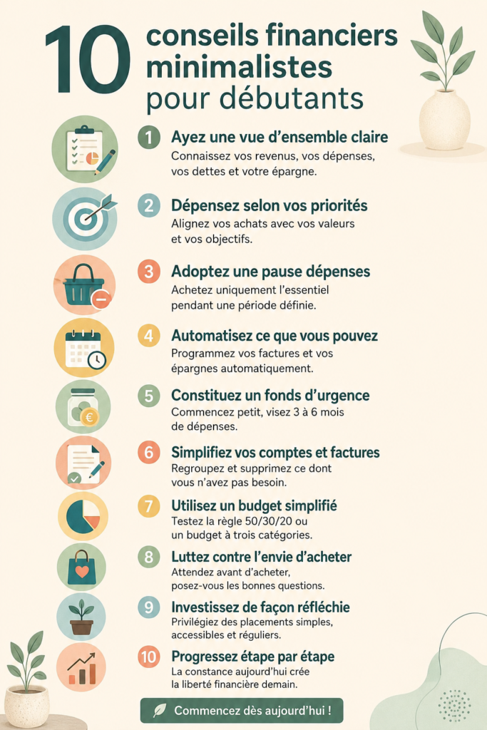 Image illustrant des conseils financiers minimalistes pour les femmes.