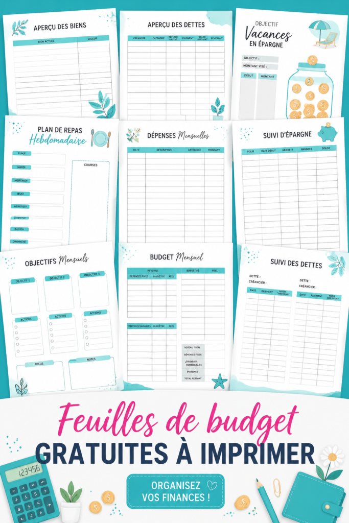 Femme utilisant une feuille de budget imprimable pour organiser ses finances personnelles.