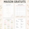 Fiches d'organisation imprimables pour la maison, sur un bureau ordonné