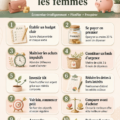 Femme souriante examinant son budget avec un calepin et un stylo