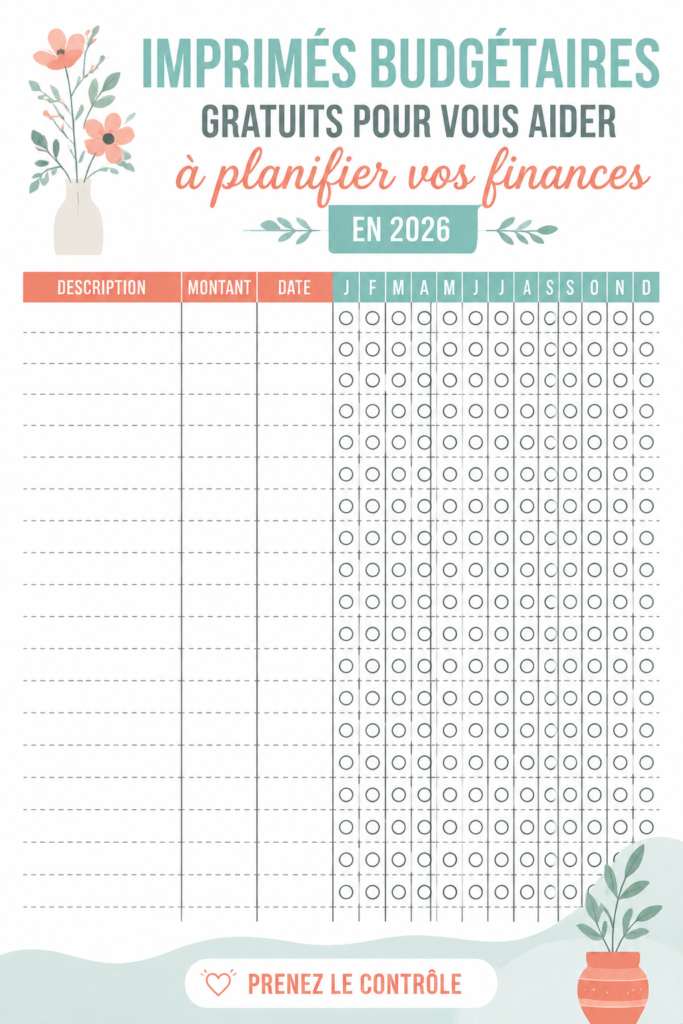 Imprimables gratuits pour la gestion de budget féminin