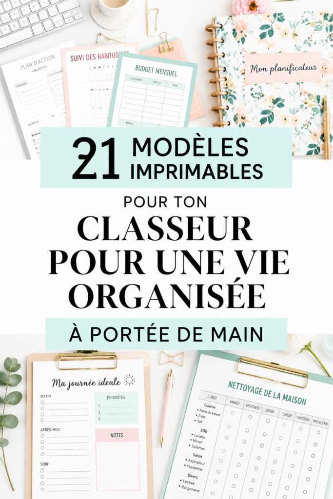 Un aperçu d'imprimables gratuits pour l'organisation de la vie quotidienne, adaptés aux femmes.