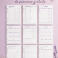 Modèles d'inserts gratuits pour planificateur à imprimer