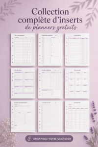 Modèles d'inserts gratuits pour planificateur à imprimer