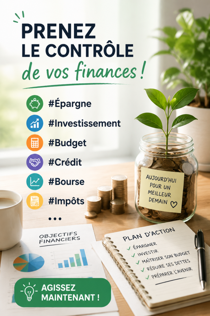 Image de femme souriante tenant un carnet et un stylo, planifiant son budget. Économie et finances personnelles.
