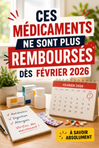 Médicaments en boîte sur une table, soulignant les changements de remboursement en 2026.