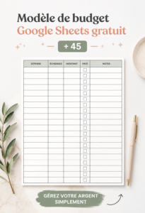 Modèle de budget gratuit pour gérer ses finances personnelles.