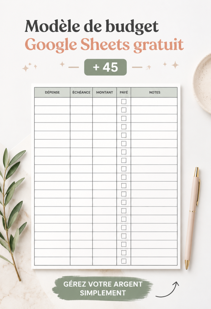 Modèle de budget gratuit pour gérer ses finances personnelles.