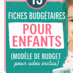 Modèle de budget pour enfants sur une table avec des crayons