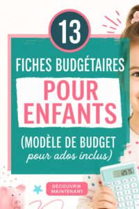 Modèle de budget pour enfants sur une table avec des crayons