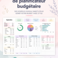 Modèle de budget esthétique sur ordinateur avec un design soigné et des couleurs harmonieuses.