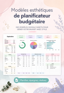 Modèle de budget esthétique sur ordinateur avec un design soigné et des couleurs harmonieuses.