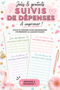 Un beau modèle de tracker de dépenses gratuit avec des éléments colorés pour une organisation efficace.