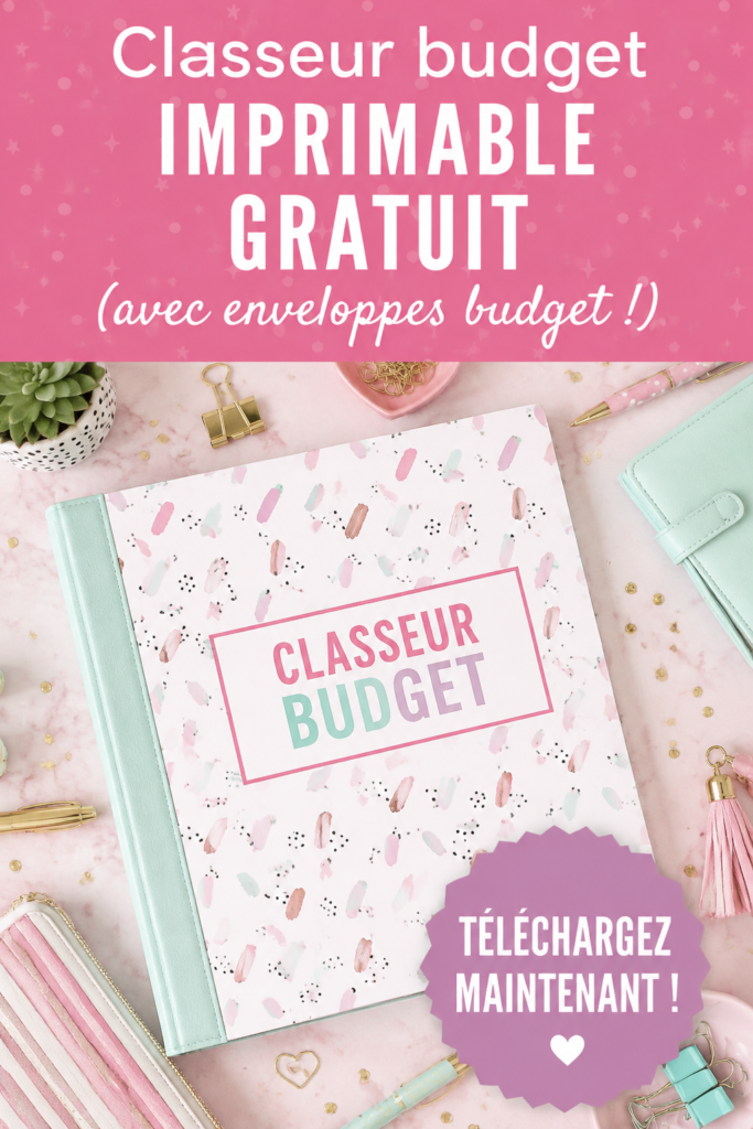 Image d'un binder de budget élégant avec des enveloppes colorées pour la gestion des finances personnelles.