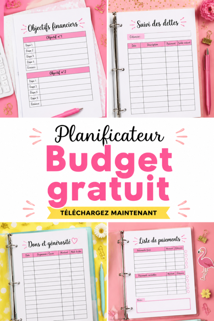 Femme utilisant un planificateur de budget imprimable pour organiser ses finances personnelles.