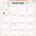 Planificateur ménager imprimé avec différentes sections pour une meilleure organisation