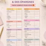 Un planner financier ouvert avec des notes et un stylo sur un bureau, illustrant l'organisation des finances