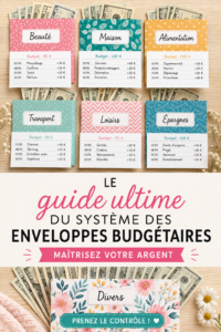 Femme utilisant le système d'enveloppes pour gérer son budget